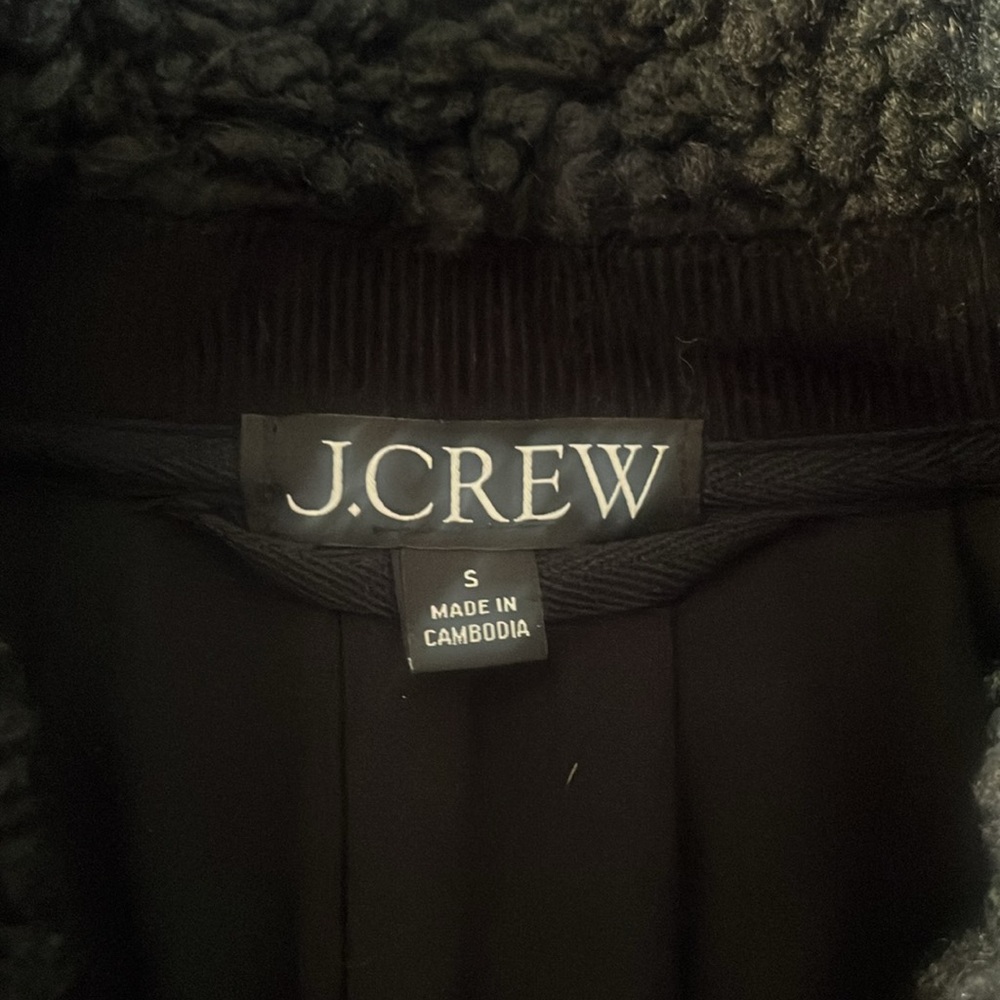 J. Crew Black Sherpa Zip-Front Jacket - Picture 3 of 11